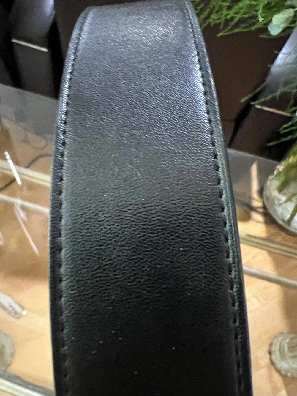 Gucci Black Leather Belt with Gold Double G Buckle